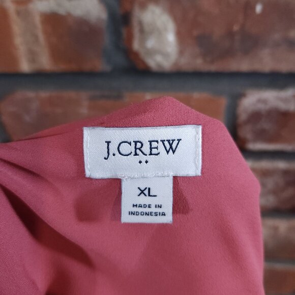 J. Crew Long Sleeve Drapey Tie-neck Blouse in Vintage Rose Feminine Women's XL - Picture 7 of 7